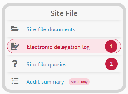 Link to the Electronic Delegation Log