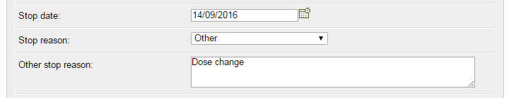 Dose change screenshot Dose change screenshot