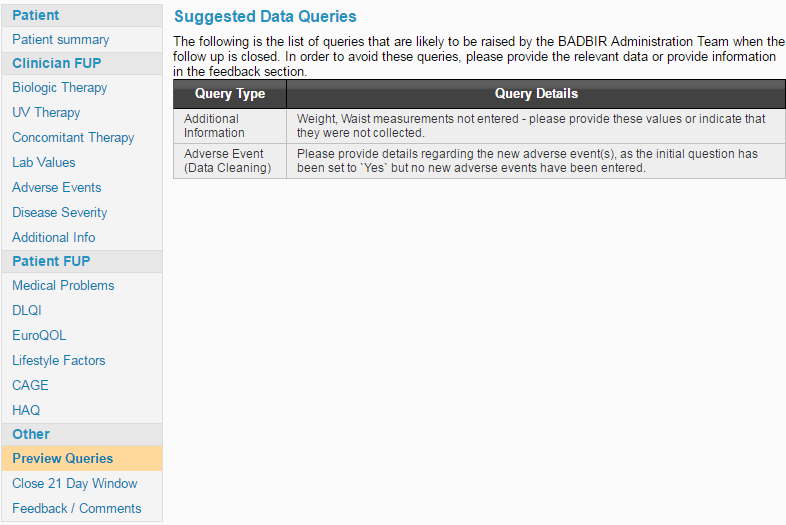 Preview Queries screenshot Preview Queries
