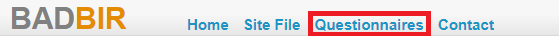 Questionnaires menu link